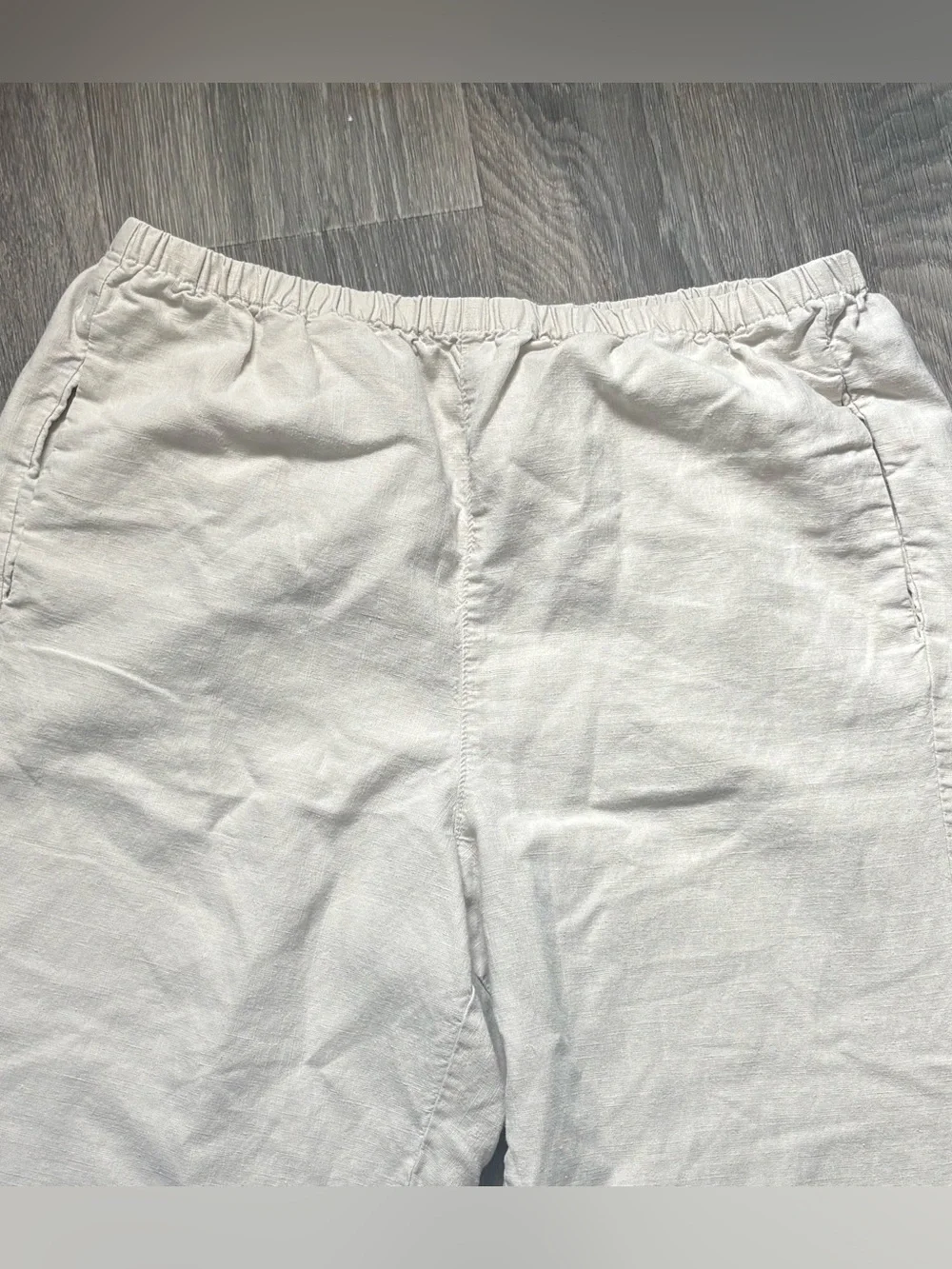 J crew high rise linen blend pants